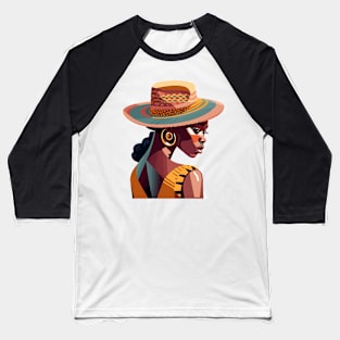 Black Woman Afrocentric Baseball T-Shirt